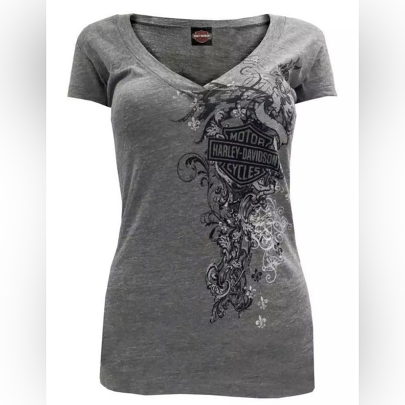 Harley-Davidson Tops - Harley-Davidson Women's Gray Graphic Tee New Orleans Size L